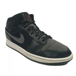 Nike Air Jordan 1 Retro Mid SE Winterized Shoes Black Grey 852542 001 Mens 10